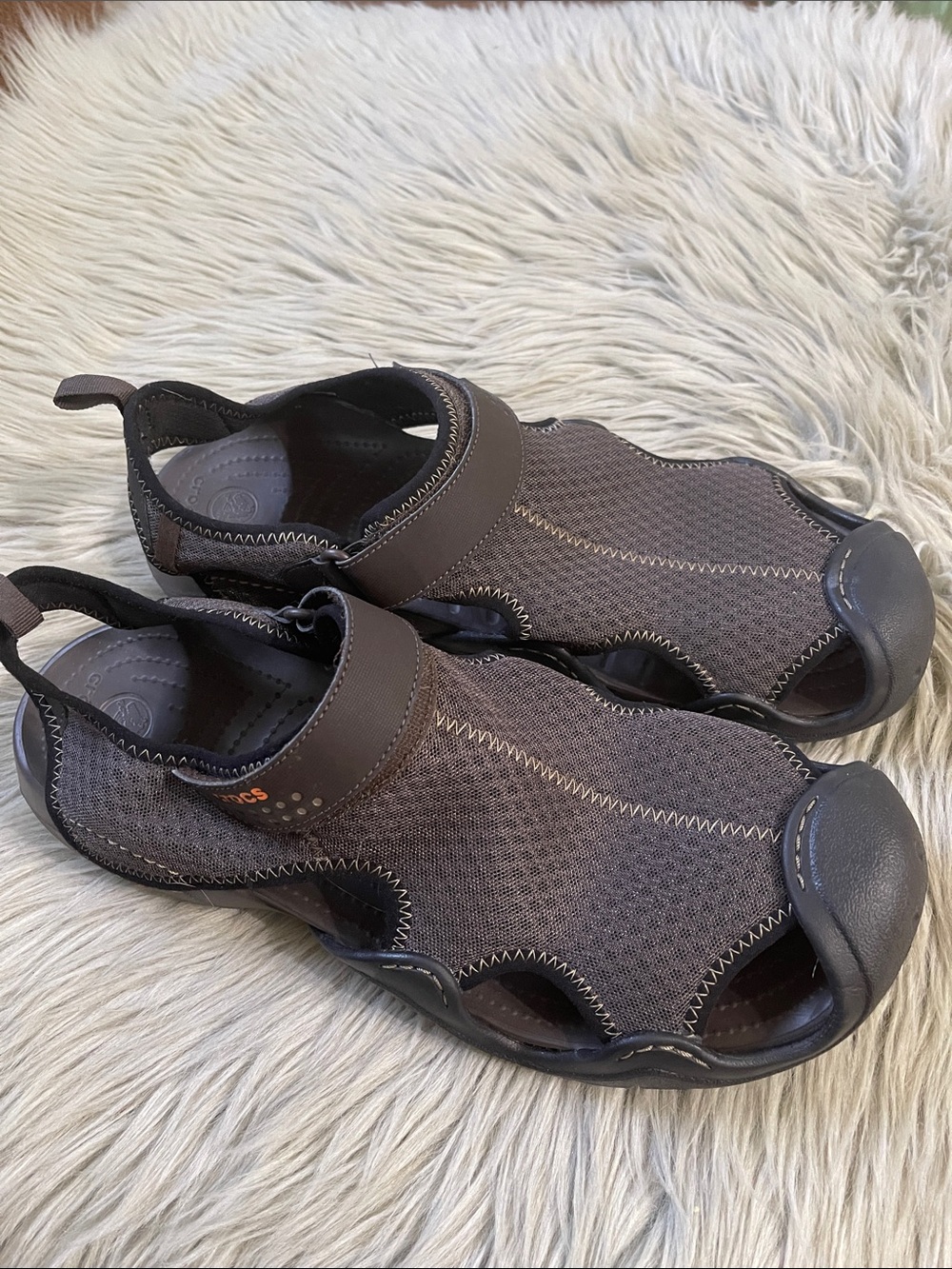 CROCS Brown Open-Toe Sport Sandals